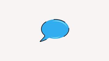 ikon chatt bubbla Tal animering video , kommunikation budbärare klämma konst rörelse grafisk design