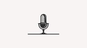 microphone for podcast or broadcast animation video, voice record icon motion graphic design video