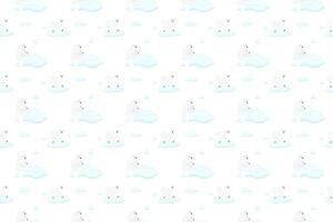 polar bear vector arrange as seamless pattern background