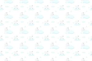 polar bear vector arrange as seamless pattern background