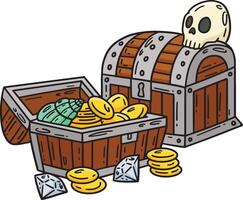 Pirate Chests Cartoon Colored Clipart Illustration vector