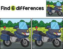 Police Motorcycle Find The Differences vector