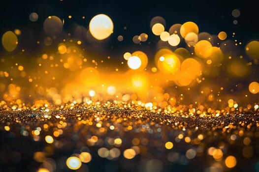 AI generated Sparkling Gold Glitter Bokeh Captivating Background Texture . created with Generative AI photo