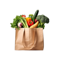 AI generated Paper bag with groceries clip art png