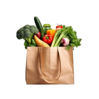 AI generated Paper bag with groceries clip art png