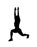 vector de Deportes muchachas gimnasia ejercicio poses siluetas aislado en blanco antecedentes