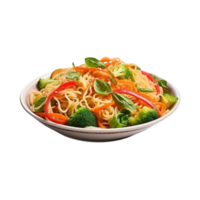 AI generated Noodles with vegetables clip art png