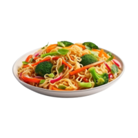 AI generated Noodles with vegetables clip art png