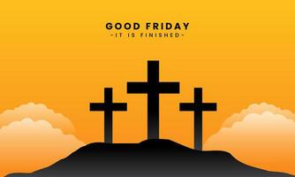 Vector illustration of Good Friday for Christians with copy space area