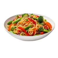 ai genererad spaghetti med grönsaker klämma konst png