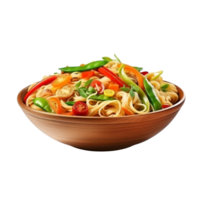 AI generated Noodles with vegetables clip art png