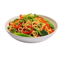 AI generated Noodles with vegetables clip art png