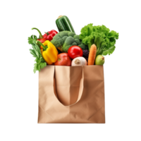 AI generated Paper bag with groceries clip art png