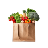 AI generated Paper bag with groceries clip art png