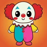 Cute clown vector illustration, background, for fabrics, and backgrounds