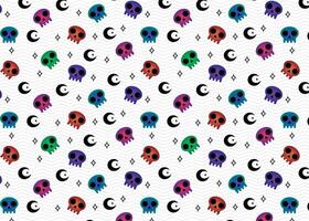Colorful skulls pattern with woven backgrounds gothic pattern vector