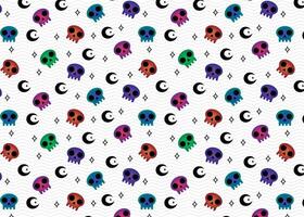 Colorful skulls pattern with woven backgrounds gothic pattern vector