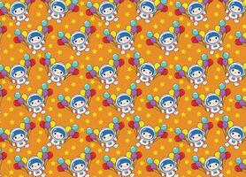 Cute astronaut with balloons pattern, children's print, for children's backgrounds and fabrics vector