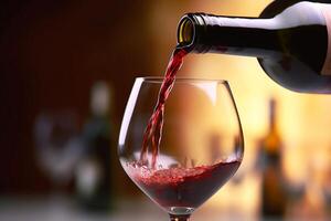 ai generado rojo vino torrencial dentro un vino vaso. creado con generativo ai foto