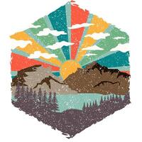 aventuras montaña Clásico naturaleza grunge texturizado ilustración vector