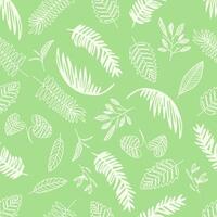 seamless pattern abstract floral background with leaves, hand drawing outline color. vector