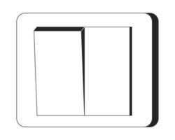 Light switch on off black and white 2D line cartoon object. Household equipment isolated vector outline item. Conserve indoors. Switchplate technology toggle monochromatic flat spot illustration