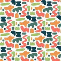 Pattern abstract shapes manually. Seamless pattern with natural colorful shapes or a spot on a white background. Fashionable colorful vector illustration in a flat style for wrapping paper, textile