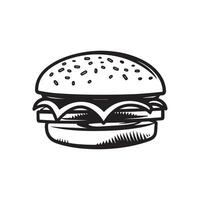 hamburguesa comida icono blanco antecedentes vector diseño.