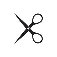 Scissors line cutter page cross black icon  vector background design.