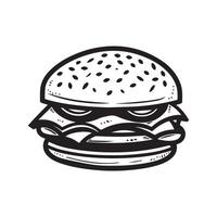 Burger Food icon white background vector design.