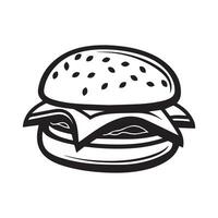 hamburguesa comida icono blanco antecedentes vector diseño.