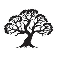 Tree icon isolated black on white background. Vector Illustration.