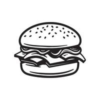 Burger Food icon white background vector design.