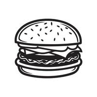 hamburguesa comida icono blanco antecedentes vector diseño.