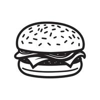 Burger Food icon white background vector design.