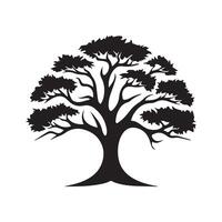 árbol icono aislado negro en blanco antecedentes. vector ilustración.