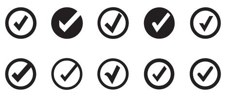 Check mark set collection flora design vector art.