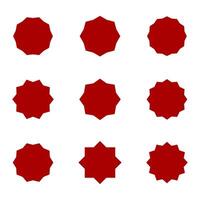 Abstract red geometric vector frames for infographics, web design and unique modern designs. Set of 9 frame elements in the form of 12 finite stars