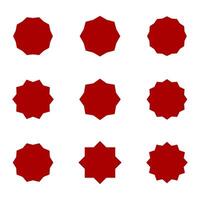 Abstract red geometric vector frames for infographics, web design and unique modern designs. Set of 9 frame elements in the form of 12 finite stars