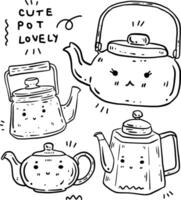 hand drawn cute pot and text for templates. vector