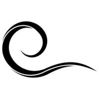 Curve wave form twisted curl, sea wave swish splash vector