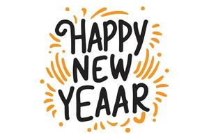 Happy New Year text vector design