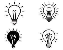 Light Bulb symbol icon design set vector stock on white background illustration