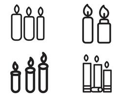 Candle doodle black outline vector on white background stock illustration