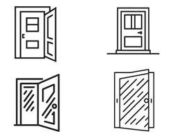 Wooden door set vector on white background stock illustration