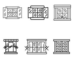 Window icon set vector on white background illustration