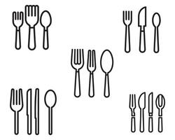 Spoons and forks set vector on white background stock illustration