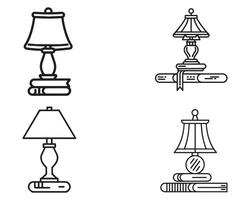 Table lamp Icon icon set vector on white background illustration