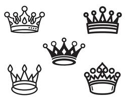 Royal Crown Symbol Collection vector on white background stock illustration