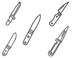 cuchillo icono conjunto vector valores en blanco antecedentes ilustración